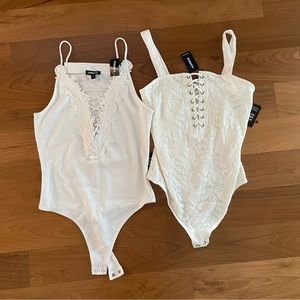 NWT white body suits